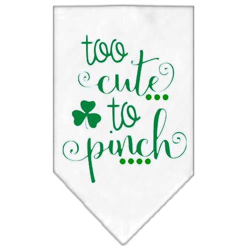 Too Cute to Pinch Screen Print Bandana White Large